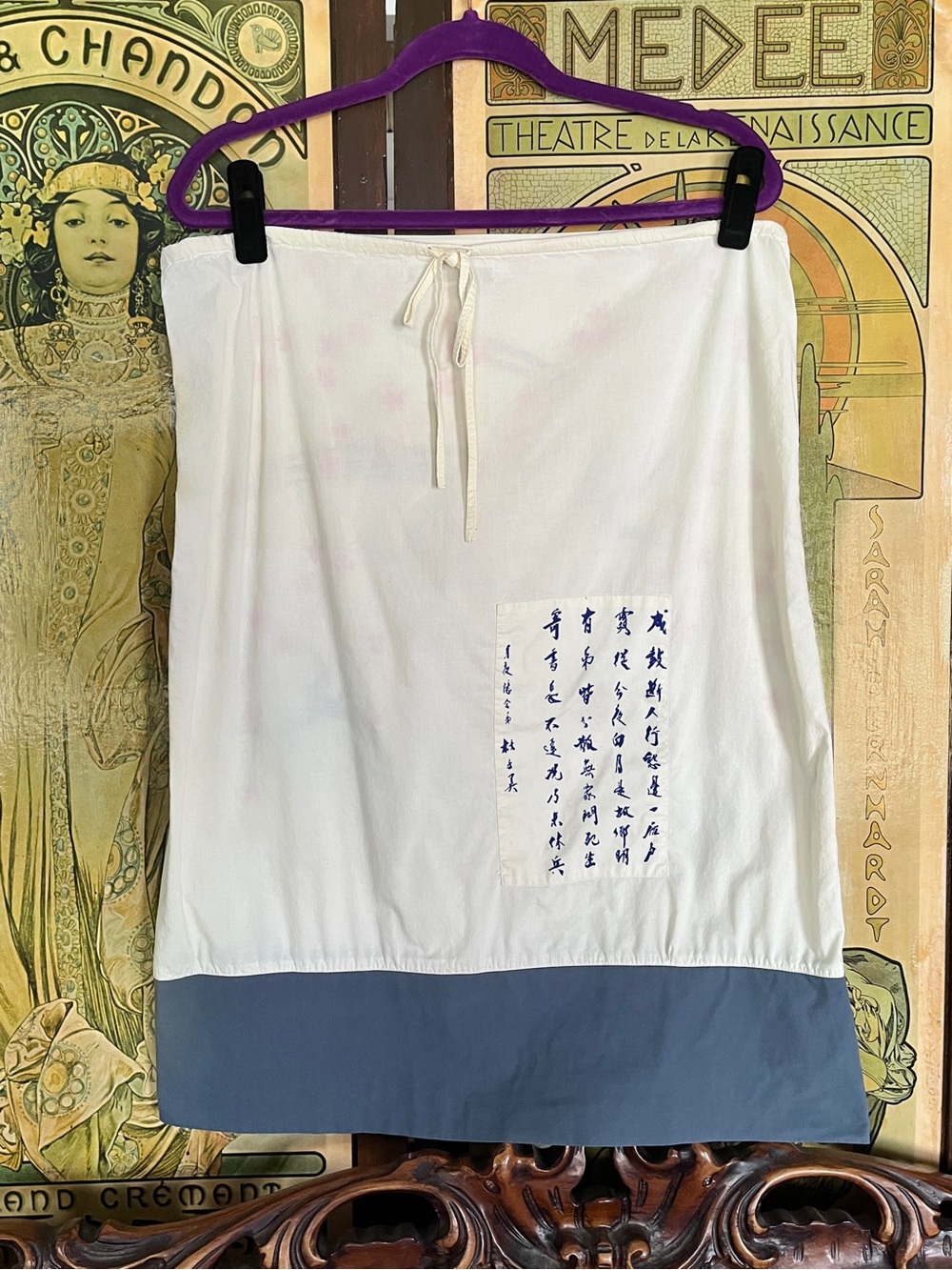 Vintage Y2K Free People Cotton Midi Drawstring Skirt - Made in India - Rare!
